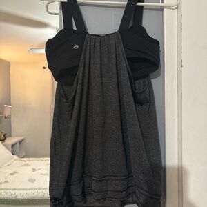 lululemon athletica Black and Gray Tank Top